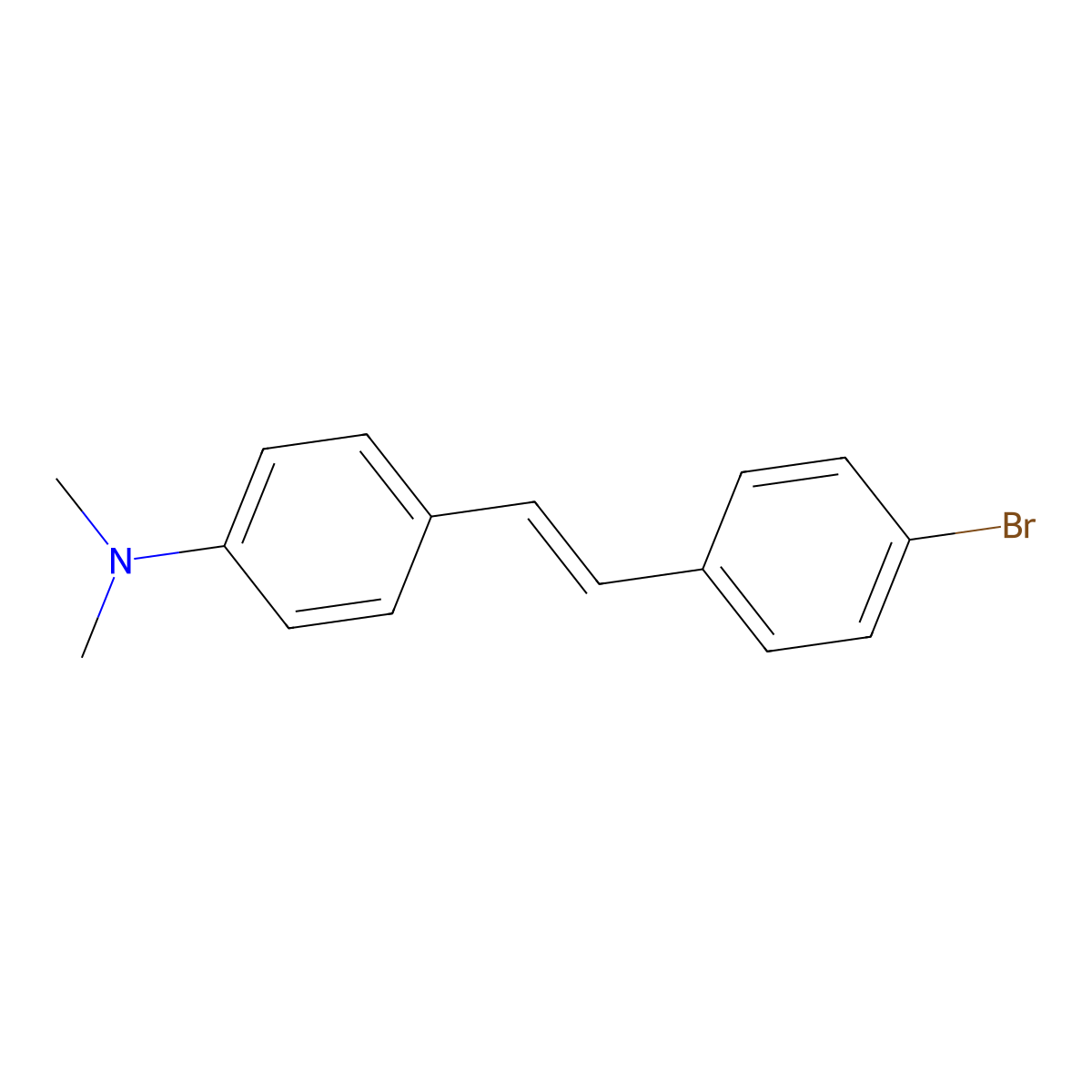 (E)-4-(2-(4-Bromophenyl)ethenyl)benzenamine, N,N-dimethyl- molecular structure, CAS 2844-19-1
