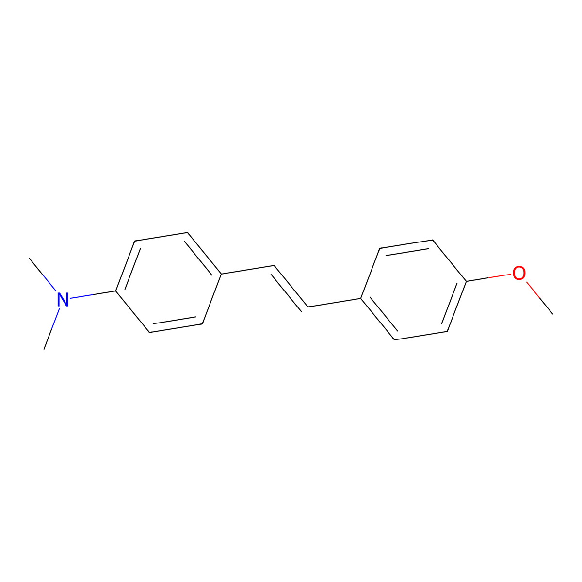 (E)-4-(2-(4-Methoxyphenyl)ethenyl)benzenamine, N,N-dimethyl- molecular structure, CAS 2844-24-8