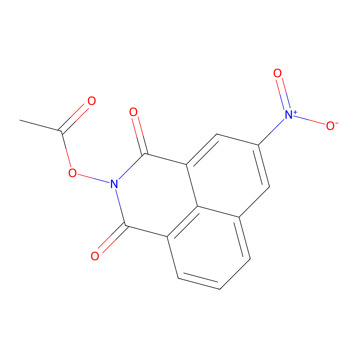 5-nitro-1,3-dioxo-1H-benzo[de]isoquinolin-2(3H)-yl acetate molecular structure, CAS 28440-59-7