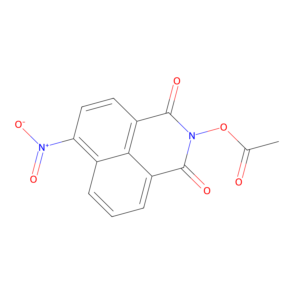 (6-Nitro-1,3-dioxobenzo[de]isoquinolin-2-yl) acetate molecular structure, CAS 28440-60-0