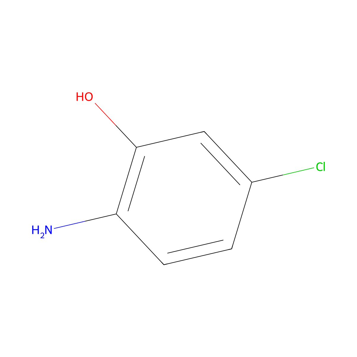 2-Amino-5-chlorophenol molecular structure, CAS 28443-50-7