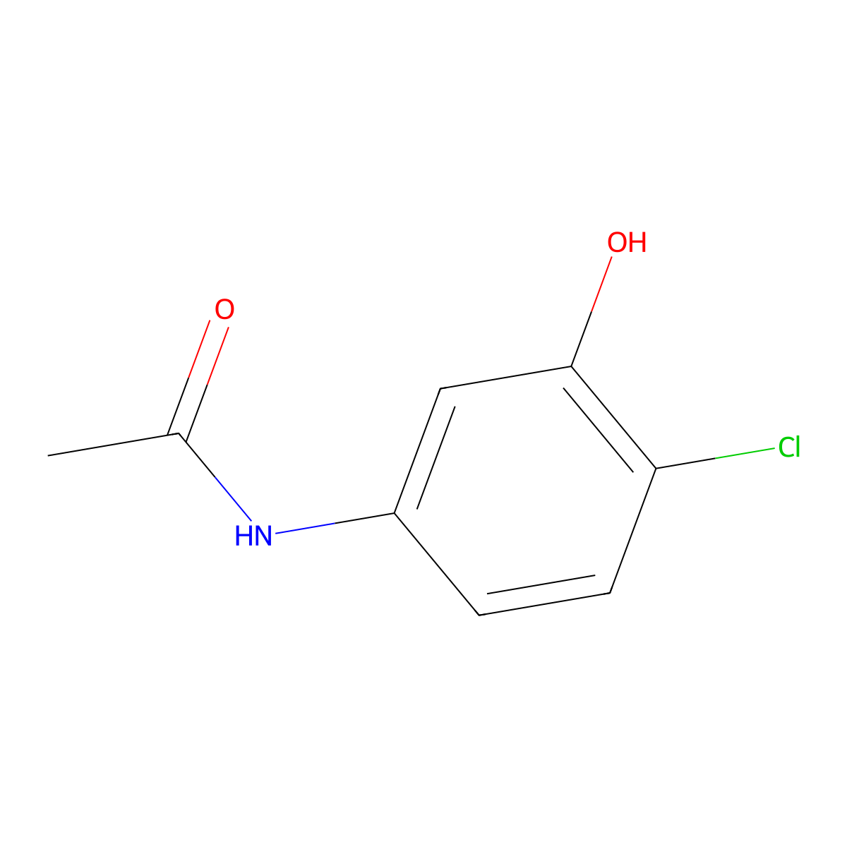 N-(4-Chloro-3-hydroxyphenyl)acetamide molecular structure, CAS 28443-52-9