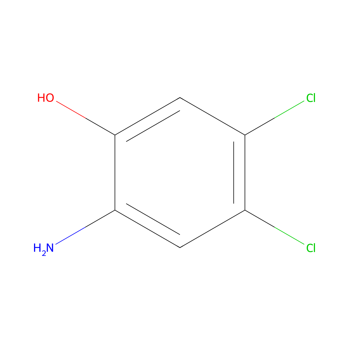 2-Amino-4,5-dichlorophenol molecular structure, CAS 28443-57-4