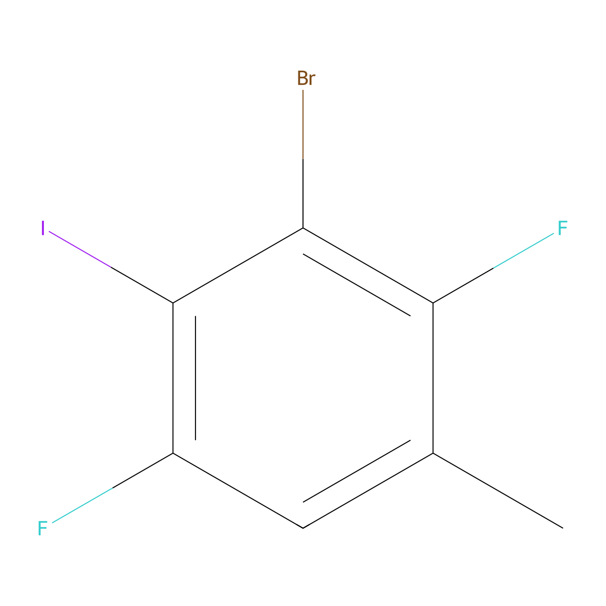 3-Bromo-1,4-difluoro-2-iodo-5-methylbenzene molecular structure, CAS 2844447-38-5