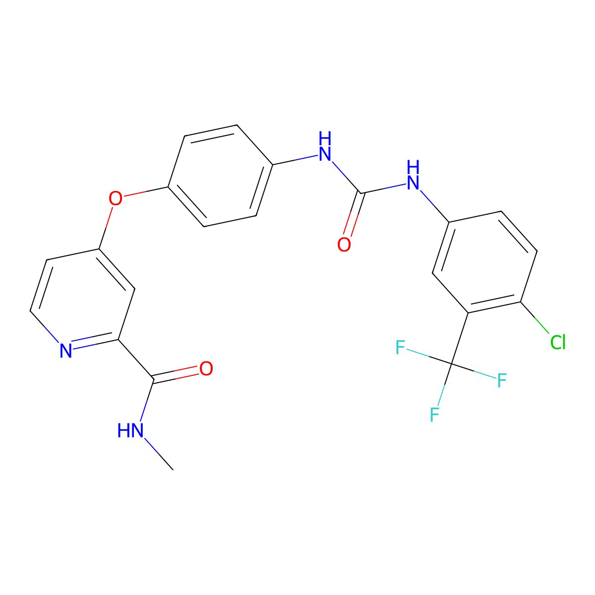Sorafenib molecular structure, CAS 284461-73-0