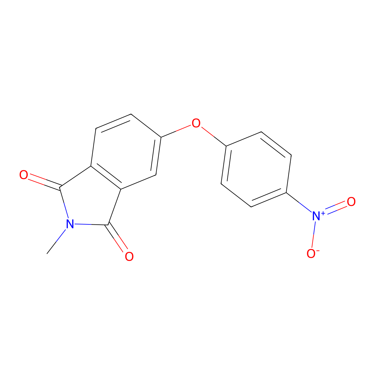 2-Methyl-5-(4-nitrophenoxy)isoindole-1,3-dione molecular structure, CAS 284462-48-2