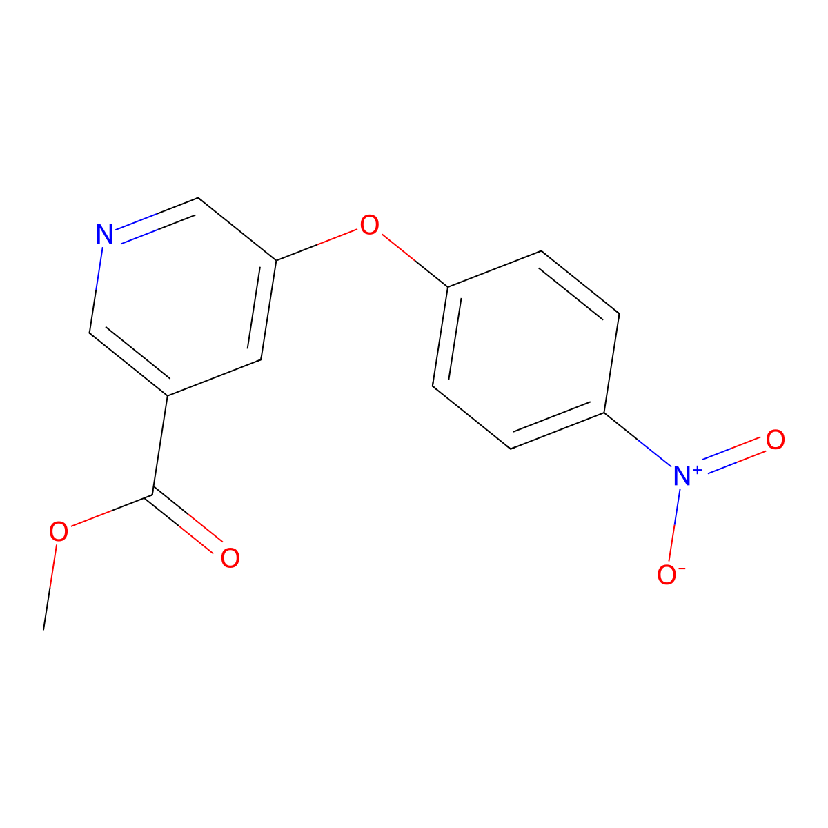 Methyl 5-(4-nitrophenoxy)pyridine-3-carboxylate molecular structure, CAS 284462-57-3