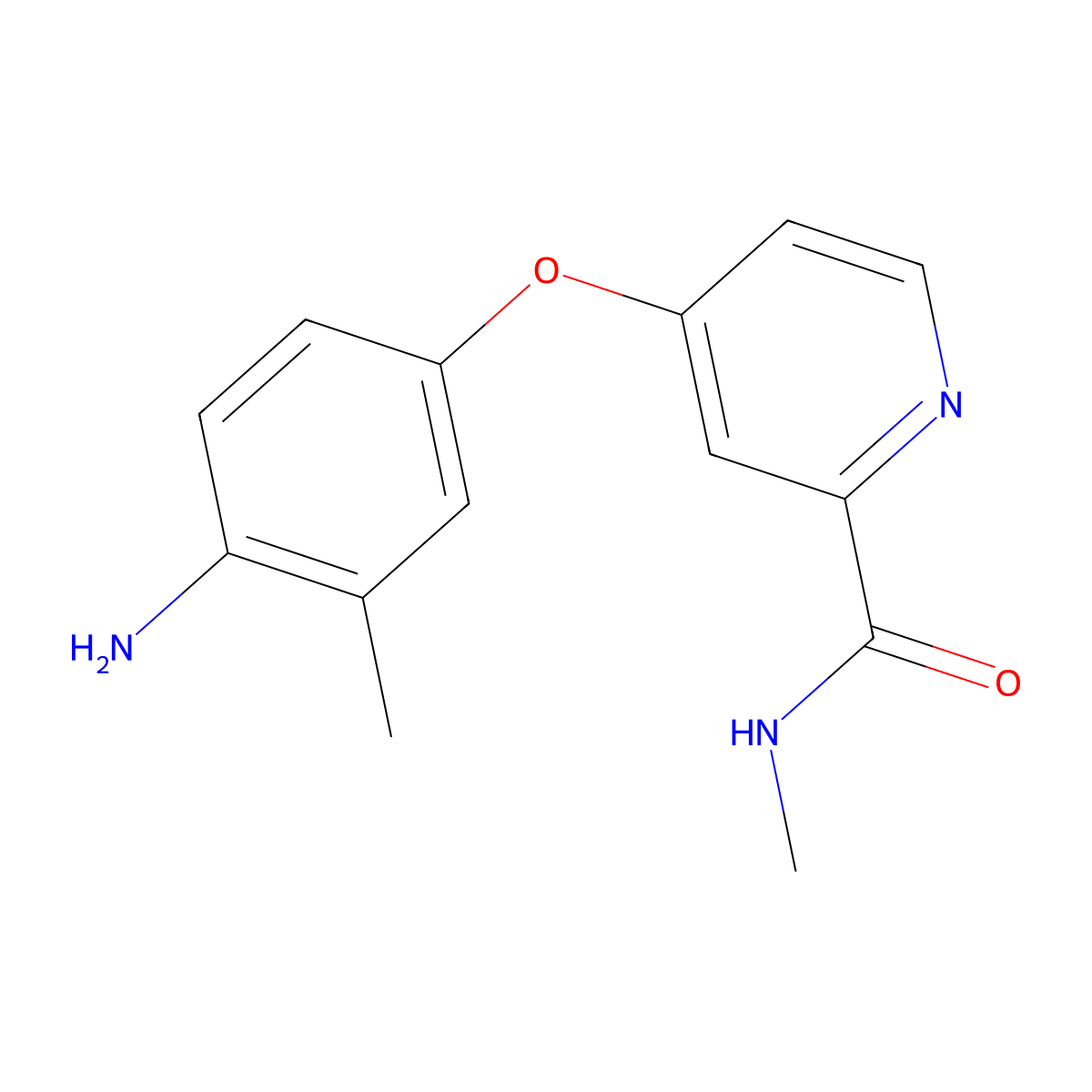 4-(4-amino-3-methylphenoxy)-N-methylpyridine-2-carboxamide molecular structure, CAS 284462-74-4