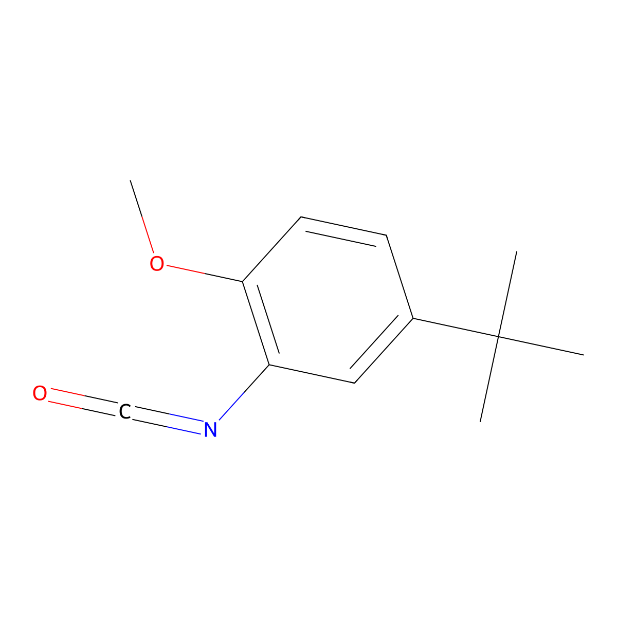 5-tert-Butyl-2-methoxyphenyl isocyanate molecular structure, CAS 284462-77-7