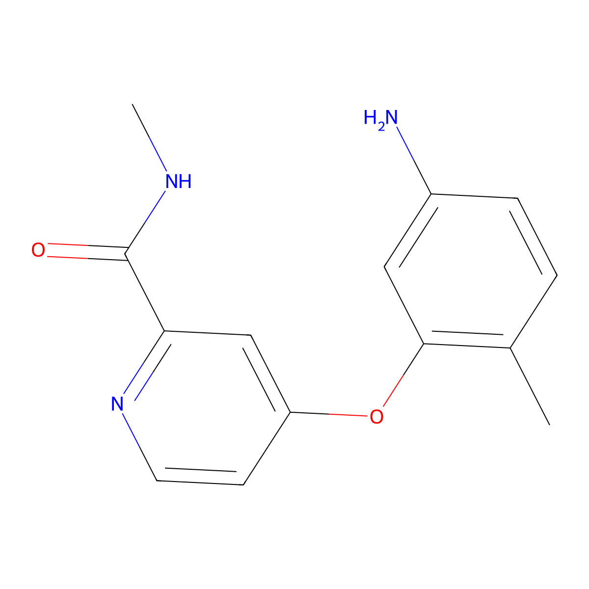 4-(5-amino-2-methylphenoxy)-N-methylpyridine-2-carboxamide molecular structure, CAS 284462-92-6