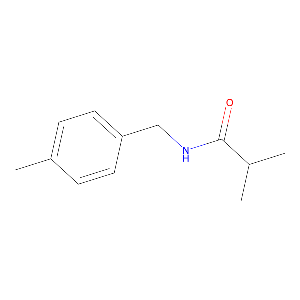 Propanamide, 2-methyl-N-[(4-methylphenyl)methyl]- molecular structure, CAS 284463-79-2