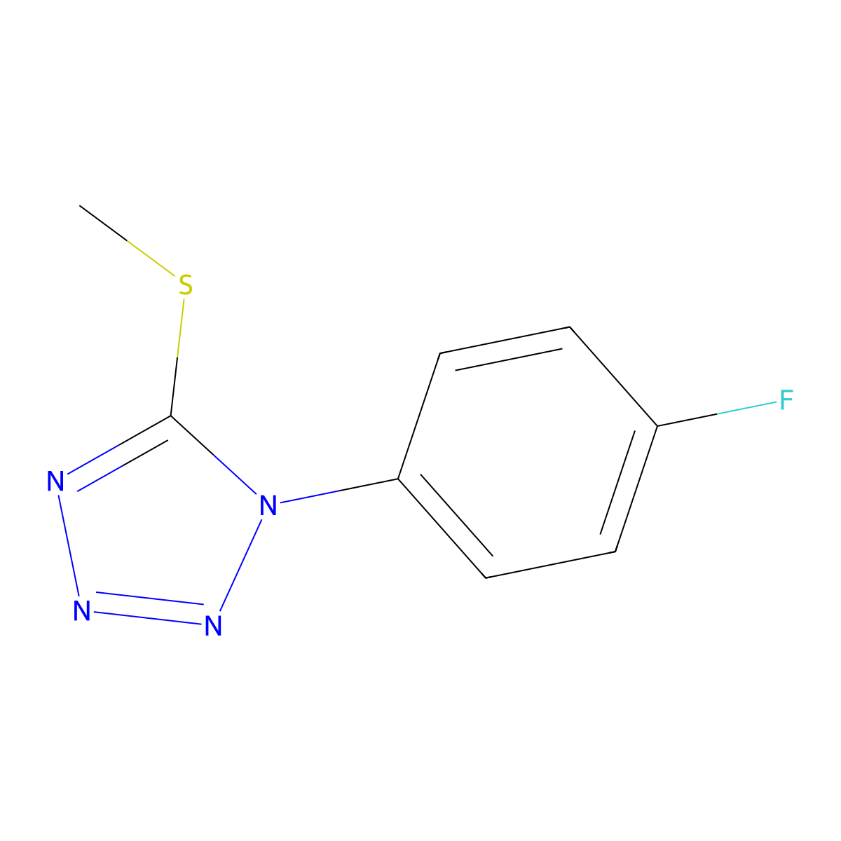 1-(4-Fluorophenyl)-5-(methylthio)-1h-tetrazole molecular structure, CAS 284469-11-0