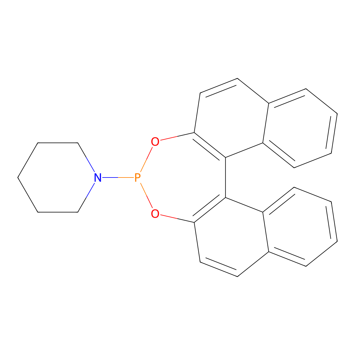 1-(Dinaphtho[2,1-d:1',2'-f][1,3,2]dioxaphosphepin-4-yl)piperidine molecular structure, CAS 284472-79-3