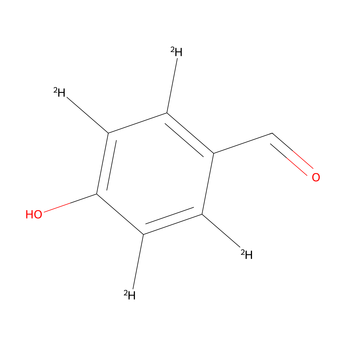 4-Hydroxybenzaldehyde-2,3,5,6-d4 molecular structure, CAS 284474-52-8