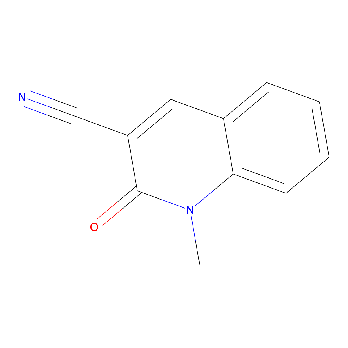 1-Methyl-2-oxo-1,2-dihydroquinoline-3-carbonitrile molecular structure, CAS 28448-08-0