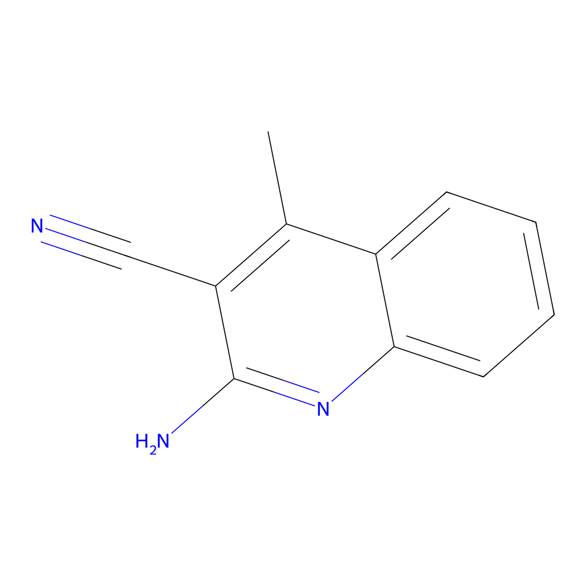2-Amino-4-methylquinoline-3-carbonitrile molecular structure, CAS 28448-11-5