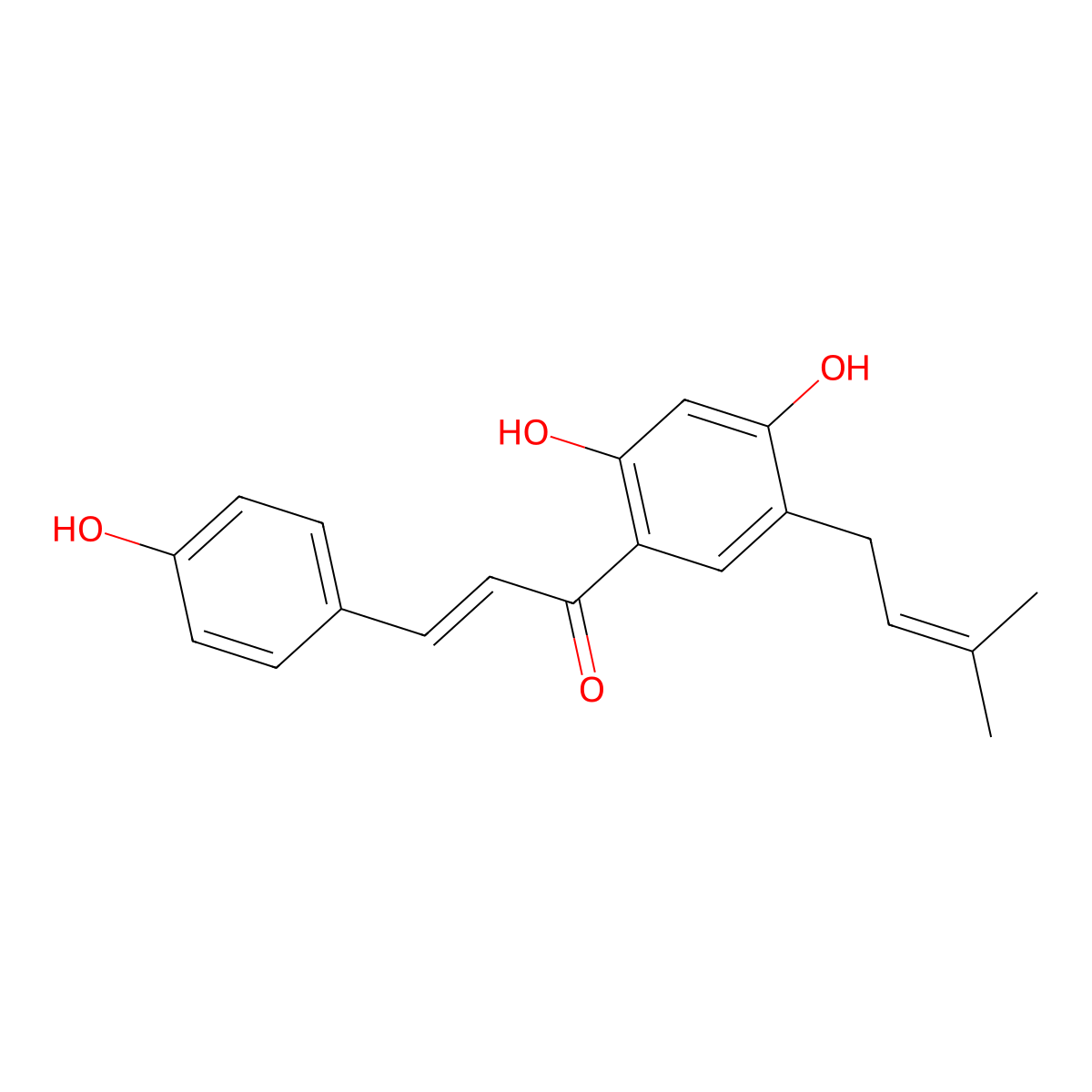 Broussochalcone B molecular structure, CAS 28448-85-3