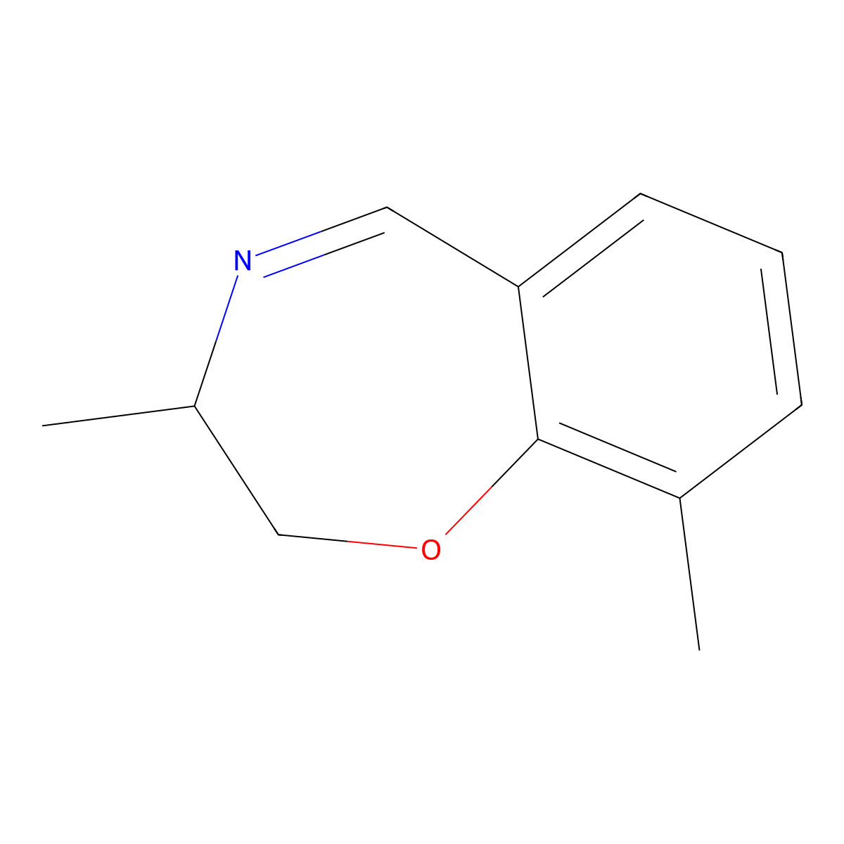 2,3-Dihydro-3,9-dimethyl-1,4-benzoxazepine molecular structure, CAS 284486-96-0