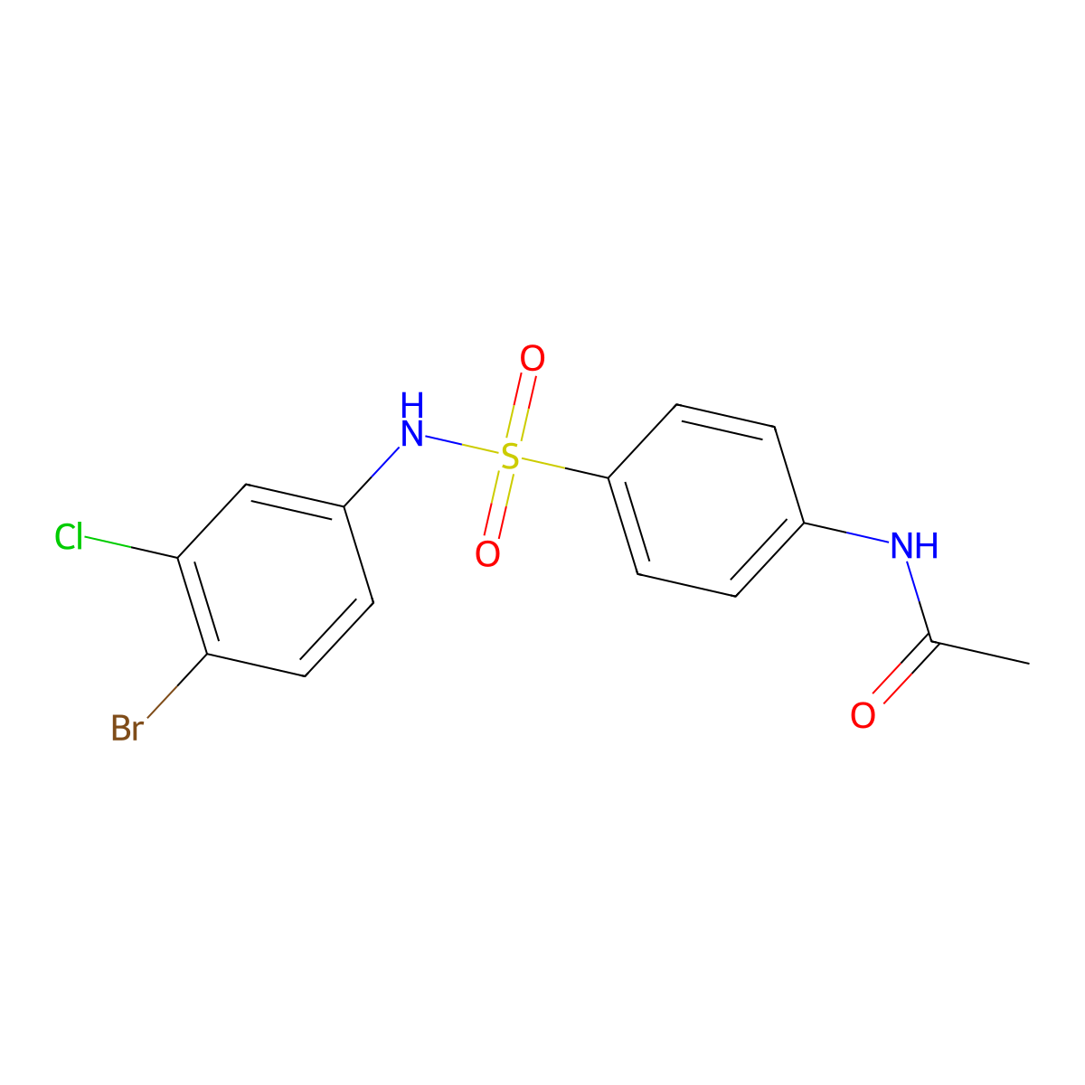 N-[4-[(4-bromo-3-chlorophenyl)sulfamoyl]phenyl]acetamide molecular structure, CAS 284487-44-1