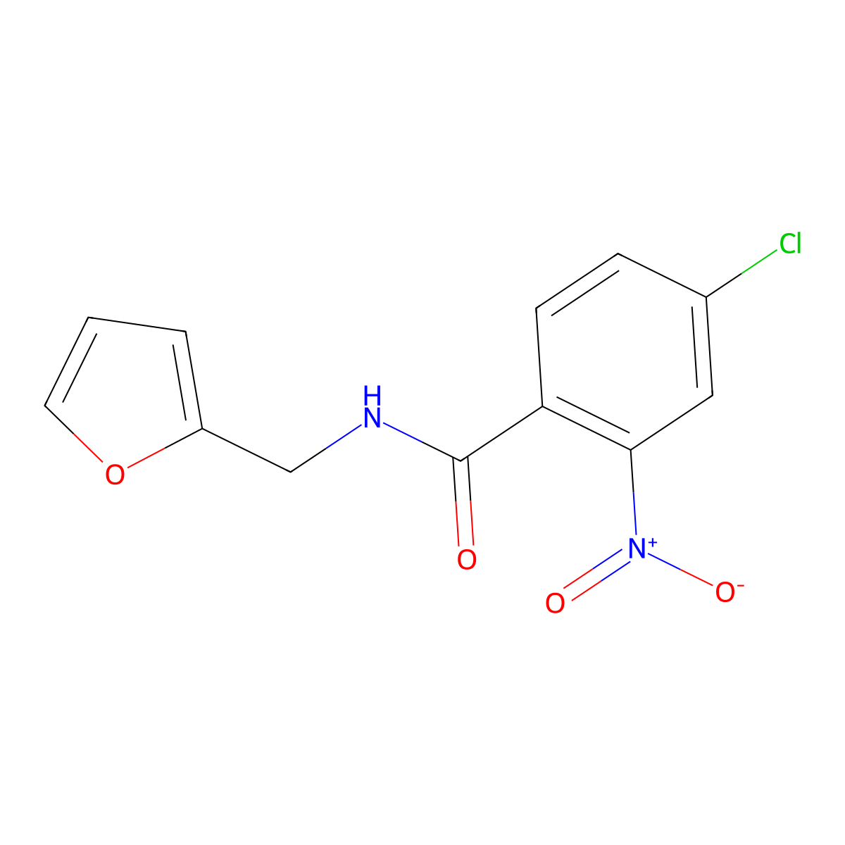 4-chloro-N-(furan-2-ylmethyl)-2-nitrobenzamide molecular structure, CAS 284487-92-9