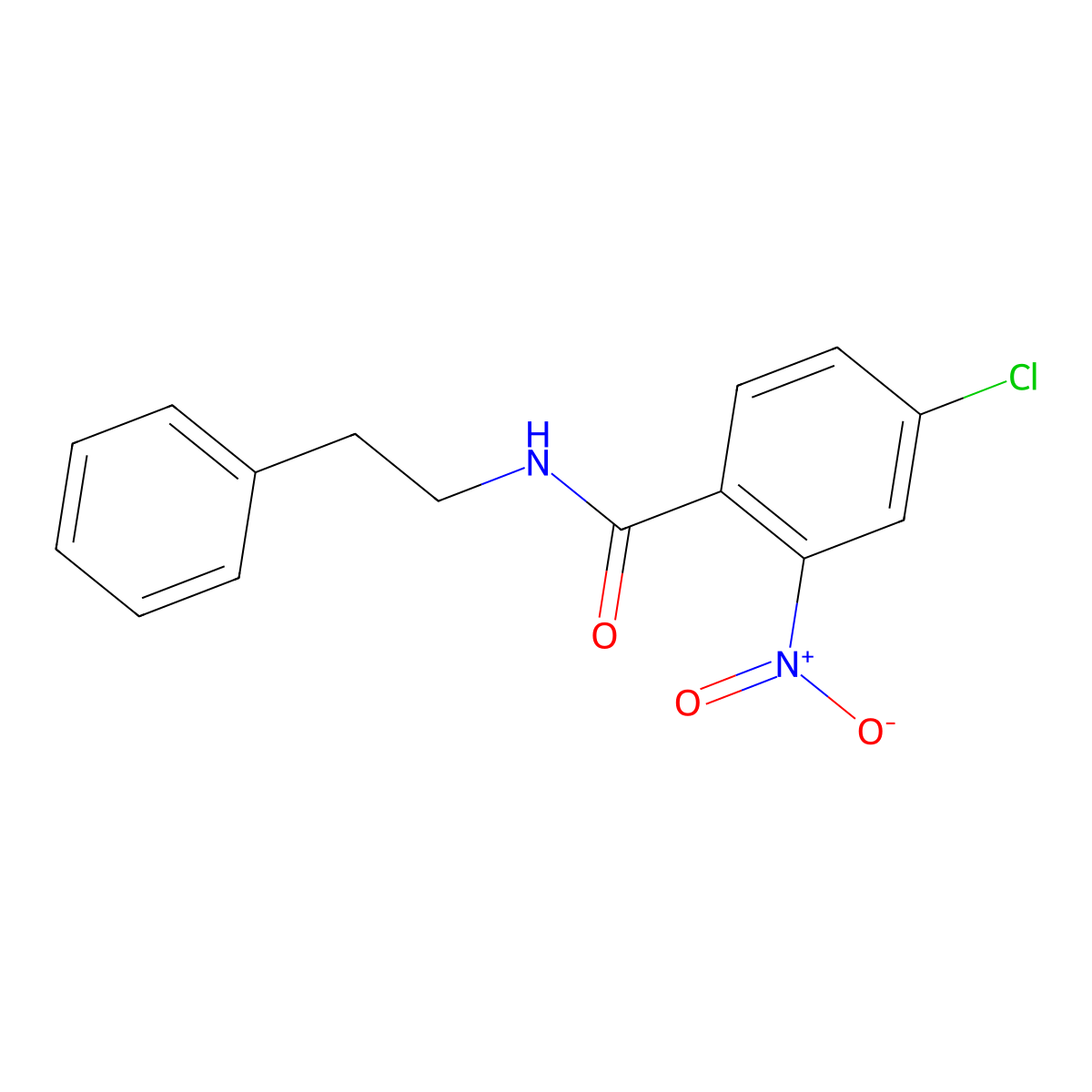 4-chloro-2-nitro-N-(2-phenylethyl)benzamide molecular structure, CAS 284487-93-0