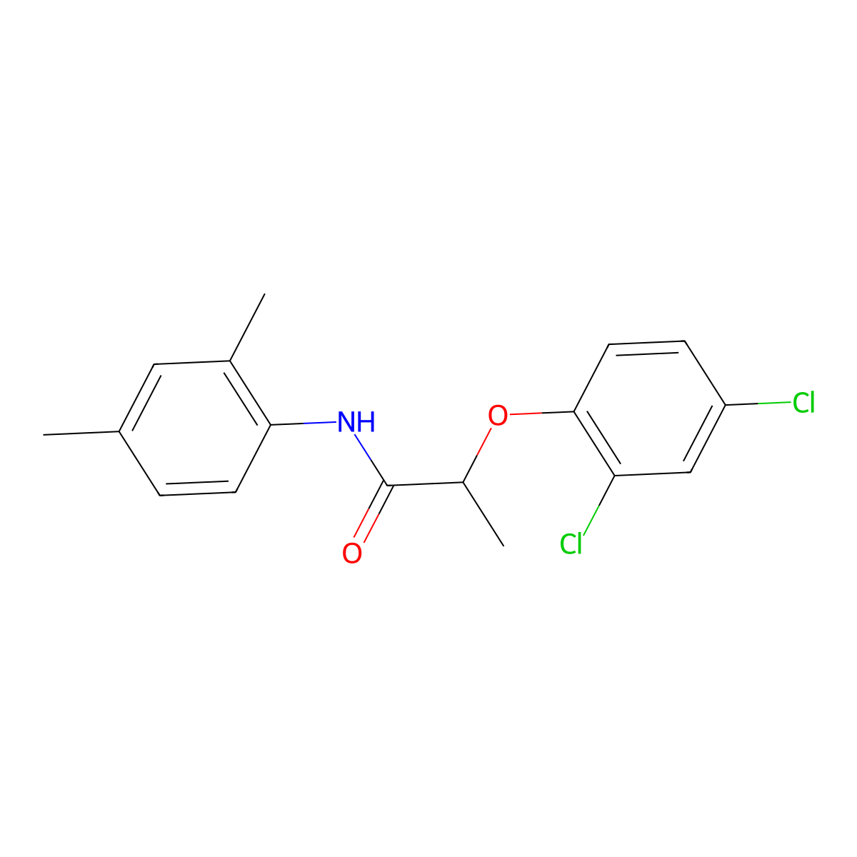 2-(2,4-dichlorophenoxy)-N-(2,4-dimethylphenyl)propanamide molecular structure, CAS 284487-96-3