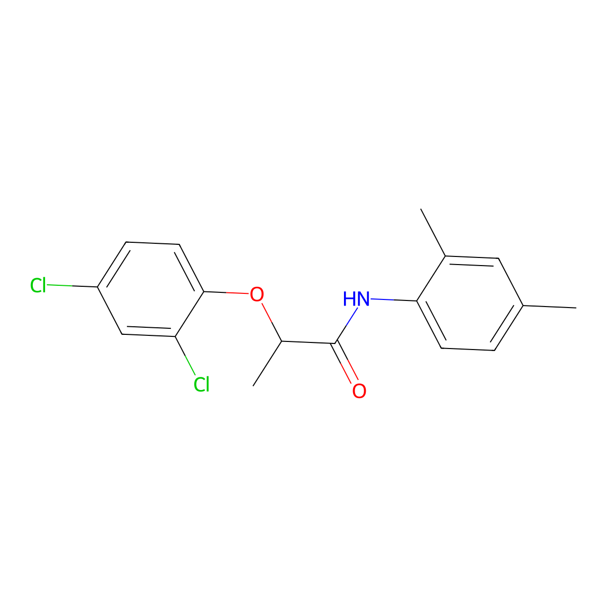 2-(2,4-dichlorophenoxy)-N-(2,4-dimethylphenyl)propanamide molecular structure, CAS 284487-96-3