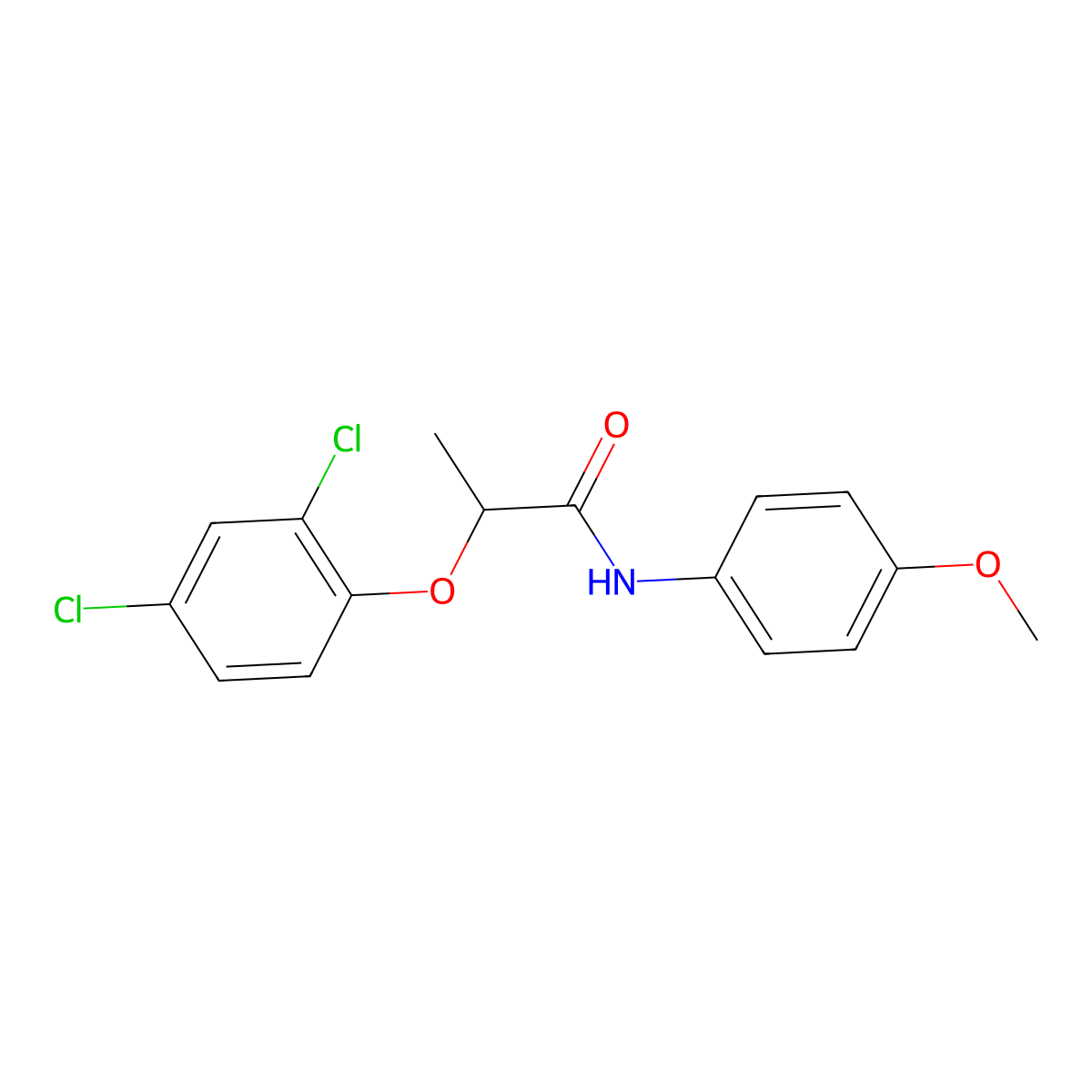 2-(2,4-Dichlorophenoxy)-N-(4-methoxyphenyl)propanamide molecular structure, CAS 284488-00-2