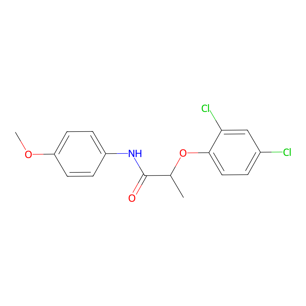 2-(2,4-Dichlorophenoxy)-N-(4-methoxyphenyl)propanamide molecular structure, CAS 284488-00-2