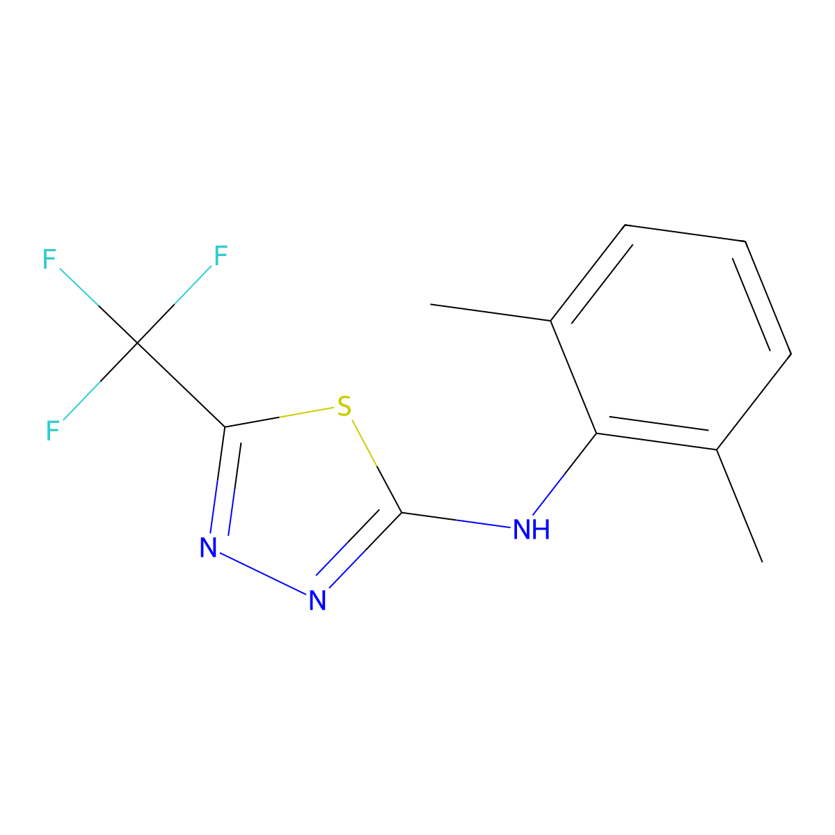 N-(2,6-Dimethylphenyl)-5-(trifluoromethyl)-1,3,4-thiadiazol-2-amine molecular structure, CAS 284488-18-2