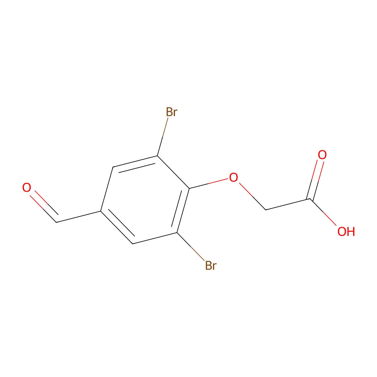 2-(2,6-Dibromo-4-formylphenoxy)acetic acid molecular structure, CAS 284488-54-6