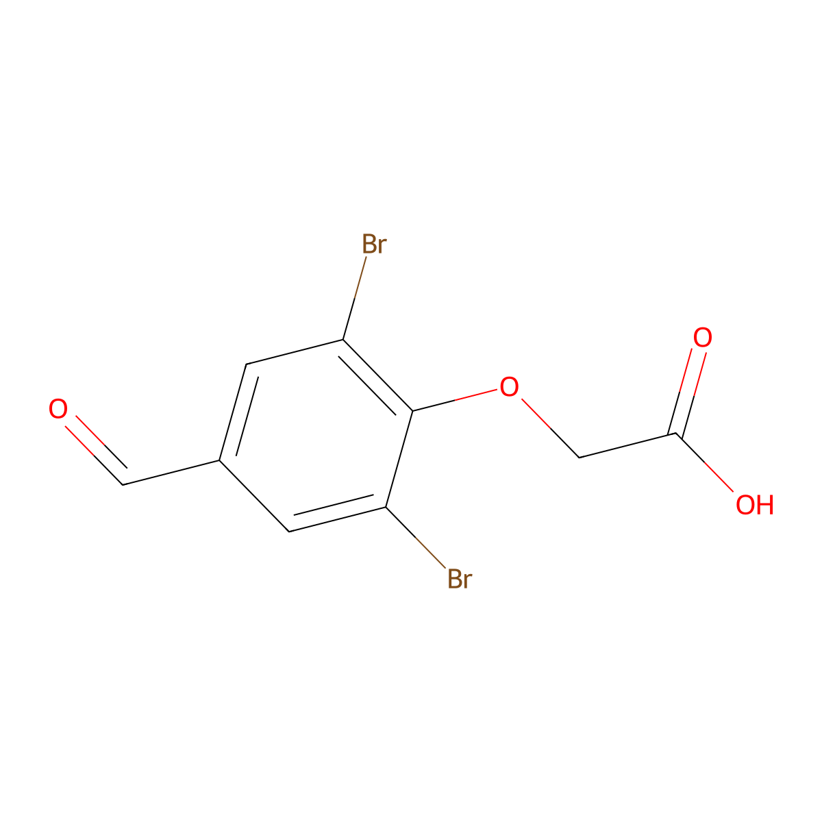 2-(2,6-Dibromo-4-formylphenoxy)acetic acid molecular structure, CAS 284488-54-6