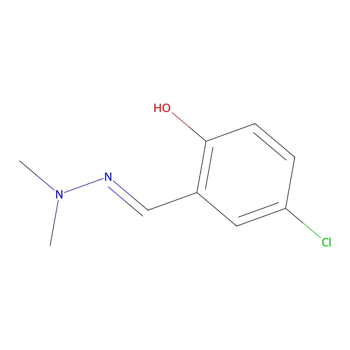 4-Chloro-2-[(dimethylhydrazinylidene)methyl]phenol molecular structure, CAS 284489-44-7