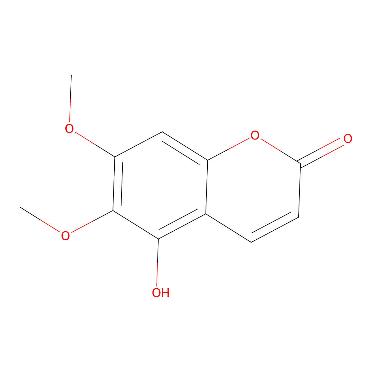 5-Hydroxy-6,7-dimethoxychromen-2-one molecular structure, CAS 28449-62-9