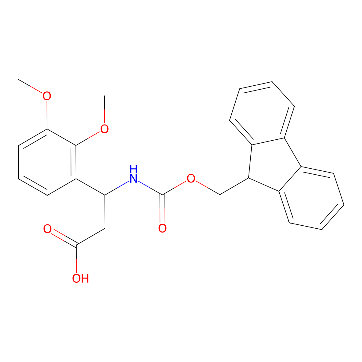 3-(2,3-dimethoxyphenyl)-3-{[(9H-fluoren-9-ylmethoxy)carbonyl]amino}propanoic acid molecular structure, CAS 284491-99-2