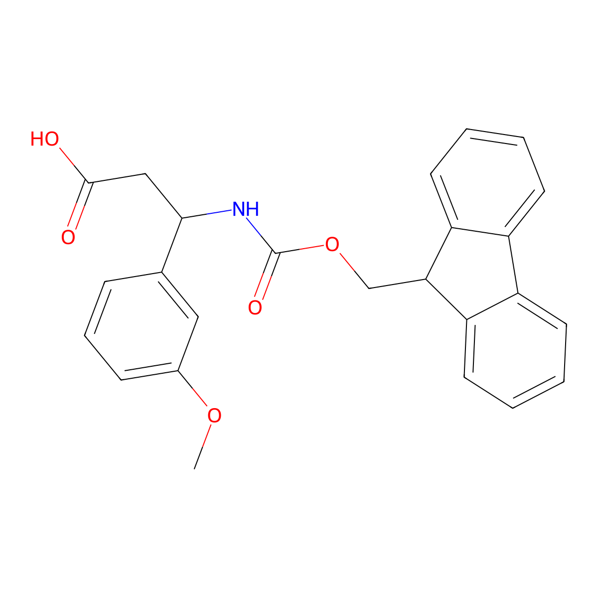 3-((((9H-fluoren-9-yl)methoxy)carbonyl)amino)-3-(3-methoxyphenyl)propanoic acid molecular structure, CAS 284492-01-9
