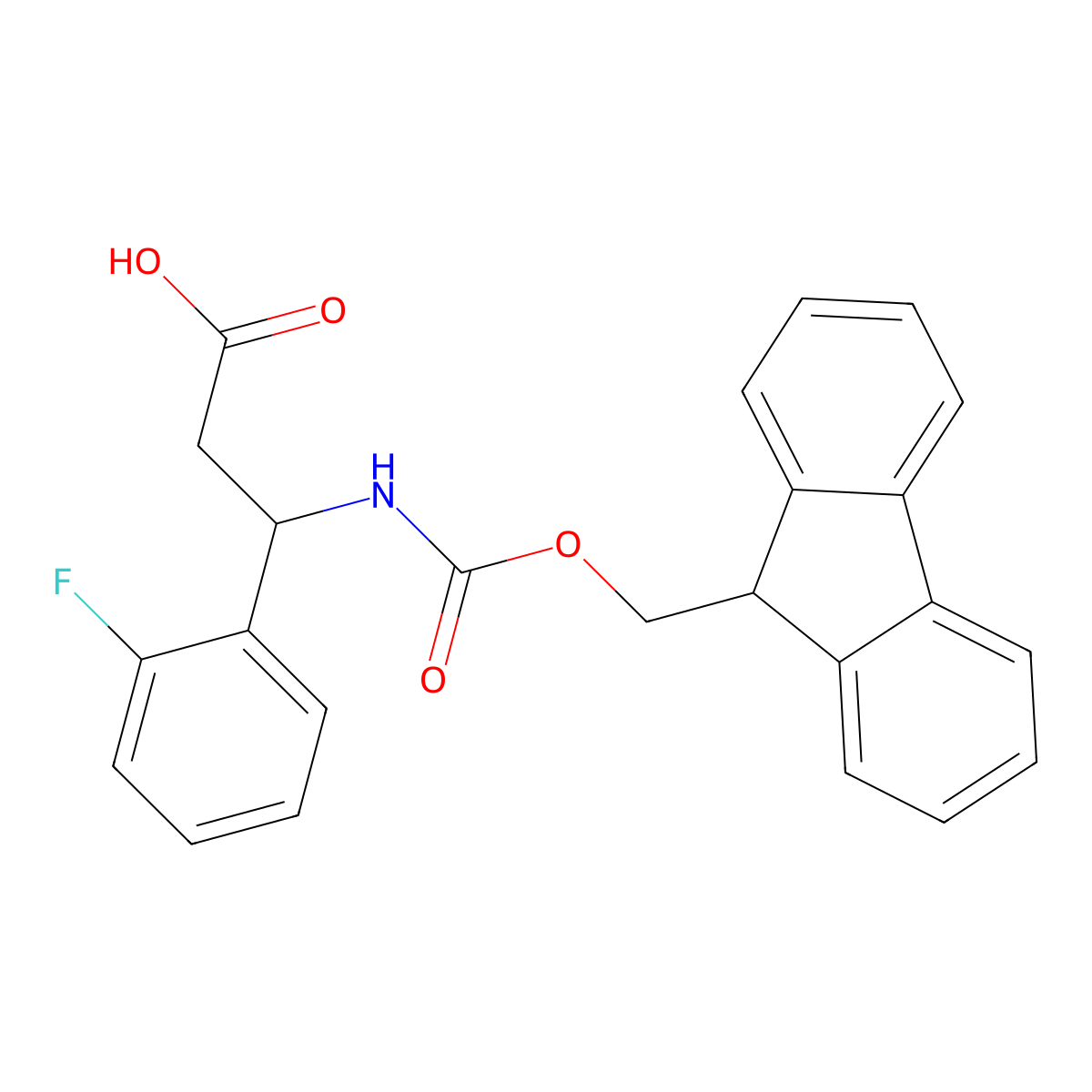 3-N-Fmoc-3-(2-fluorophenyl)propionic acid molecular structure, CAS 284492-05-3
