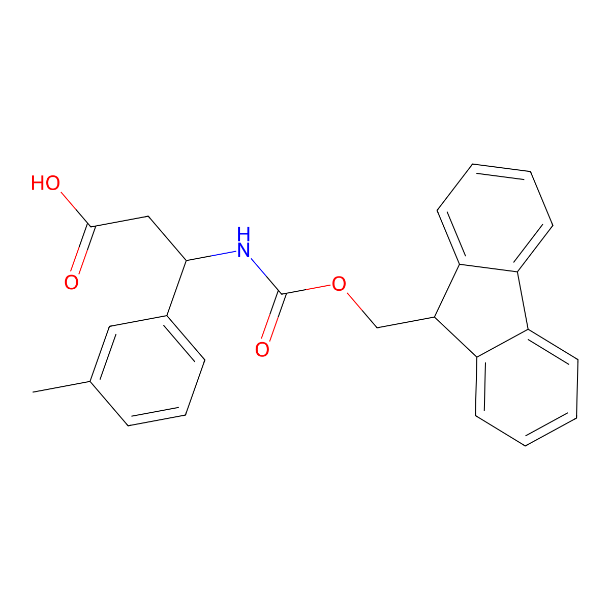 3-({[(9H-Fluoren-9-yl)methoxy]carbonyl}amino)-3-(3-methylphenyl)propanoic acid molecular structure, CAS 284492-06-4