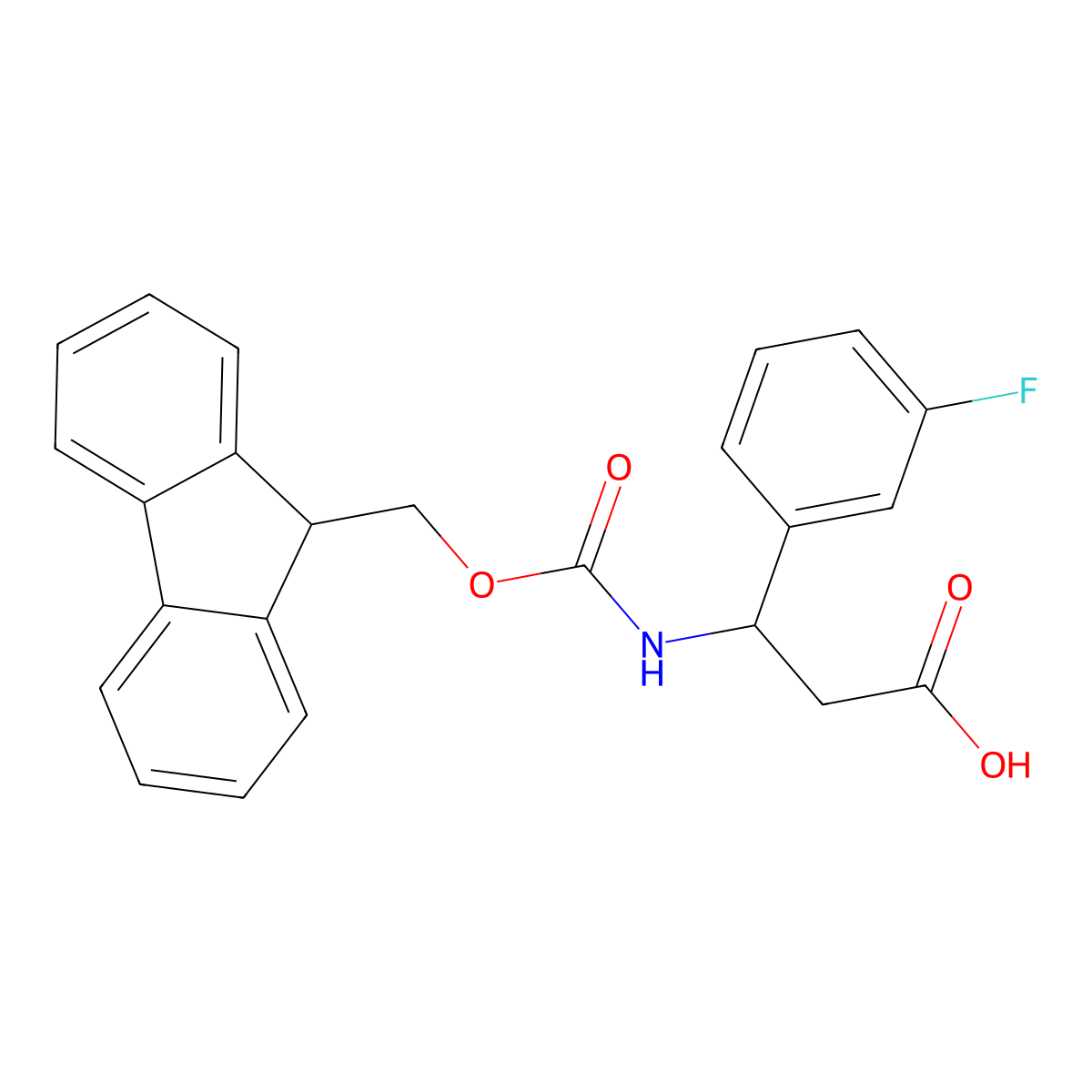 3-(9H-fluoren-9-ylmethoxycarbonylamino)-3-(3-fluorophenyl)propanoic Acid molecular structure, CAS 284492-07-5