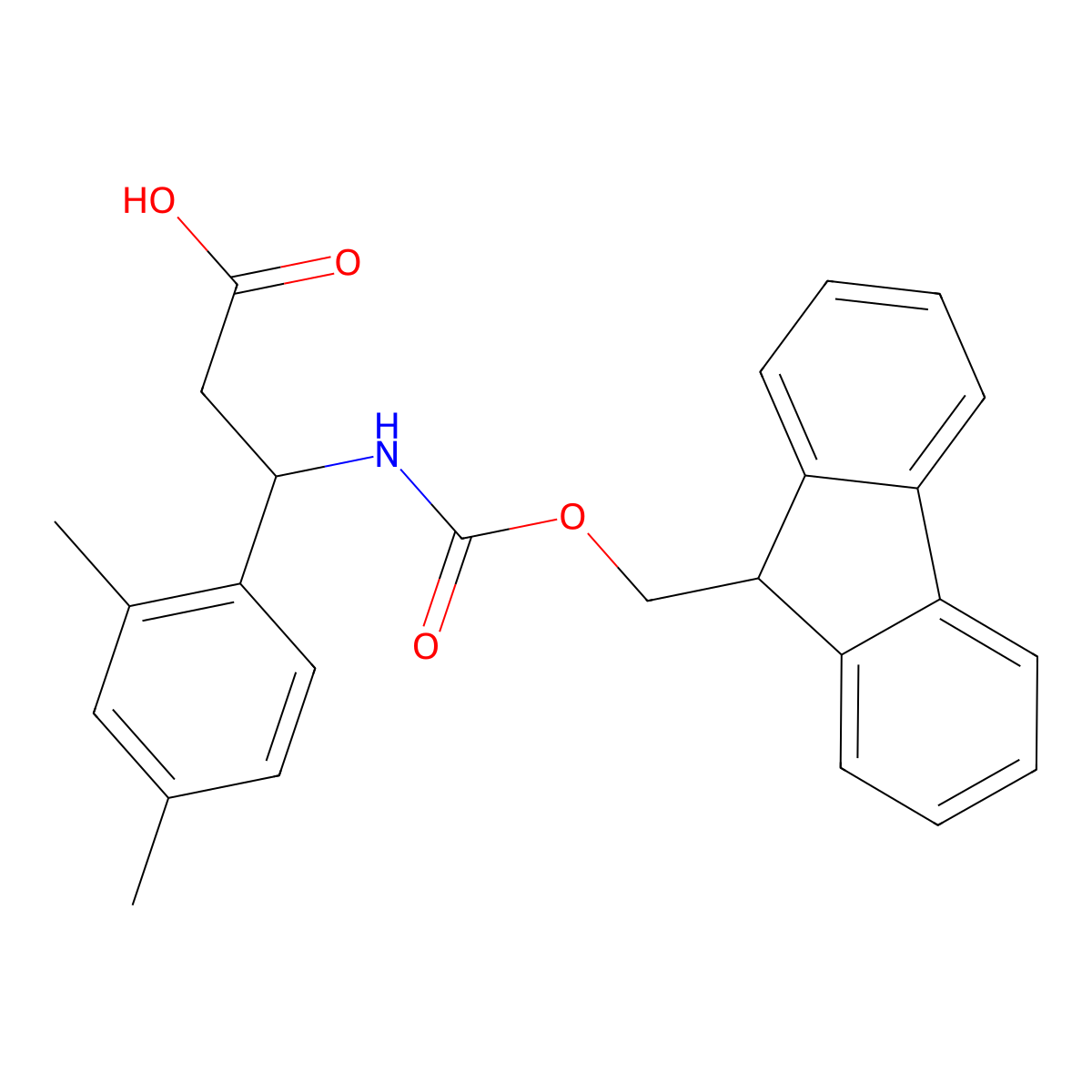 3-(2,4-dimethylphenyl)-3-({[(9H-fluoren-9-yl)methoxy]carbonyl}amino)propanoic acid molecular structure, CAS 284492-10-0