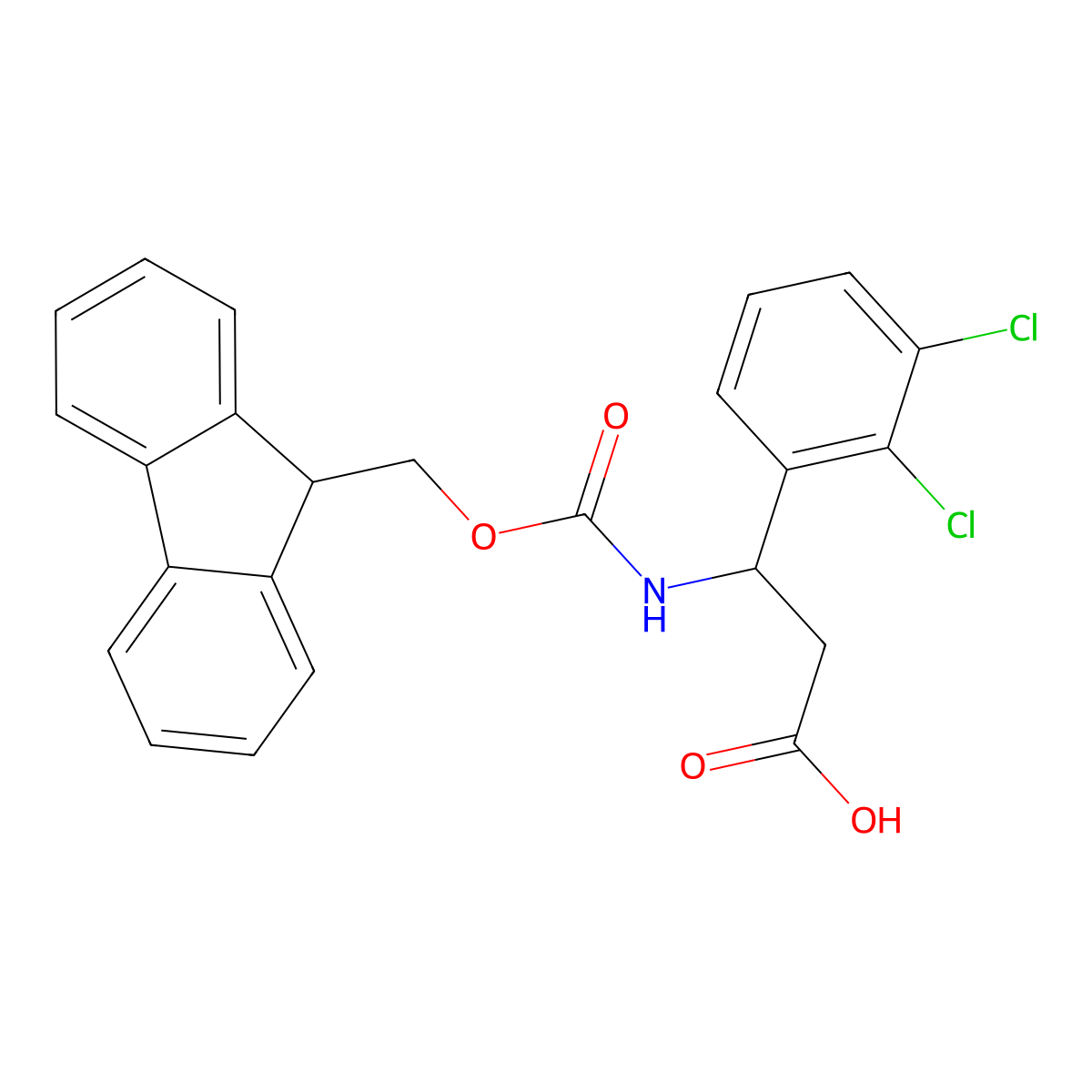 3-(2,3-dichlorophenyl)-3-(9H-fluoren-9-ylmethoxycarbonylamino)propanoic Acid molecular structure, CAS 284492-12-2