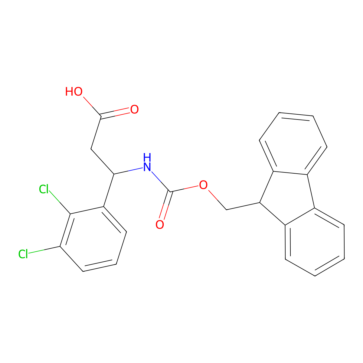 3-(2,3-dichlorophenyl)-3-(9H-fluoren-9-ylmethoxycarbonylamino)propanoic Acid molecular structure, CAS 284492-12-2