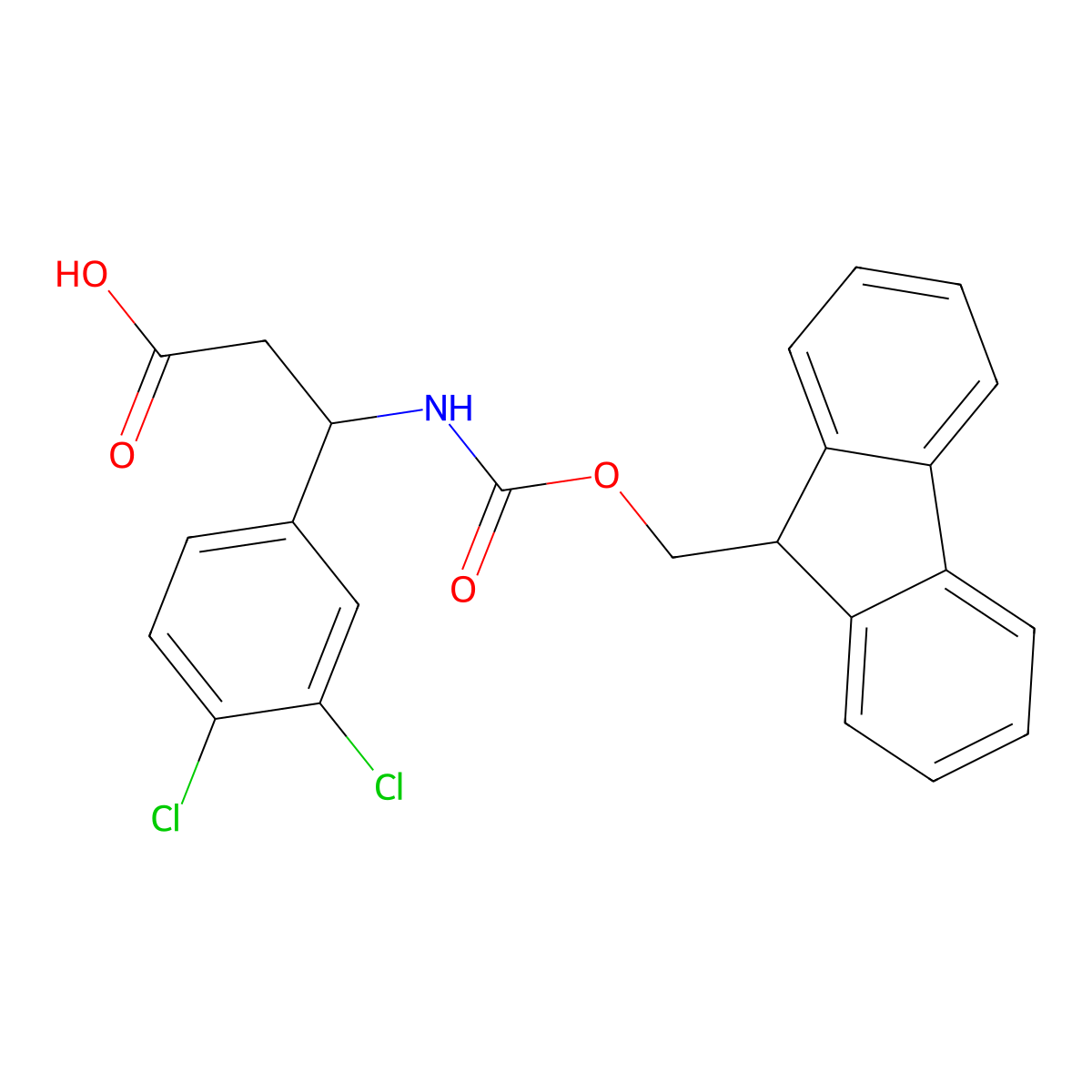 3-(3,4-Dichloro-phenyl)-3-(9H-fluoren-9-ylmethoxycarbonylamino)-propionic acid molecular structure, CAS 284492-13-3