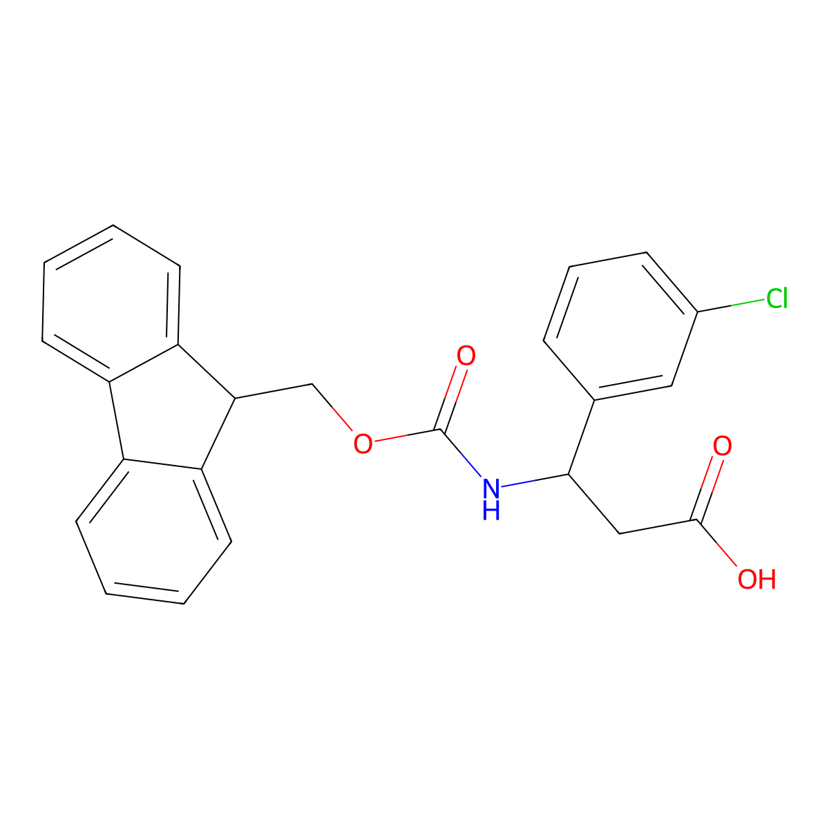 3-(3-Chlorophenyl)-3-({[(9H-fluoren-9-YL)methoxy]carbonyl}amino)propanoic acid molecular structure, CAS 284492-15-5
