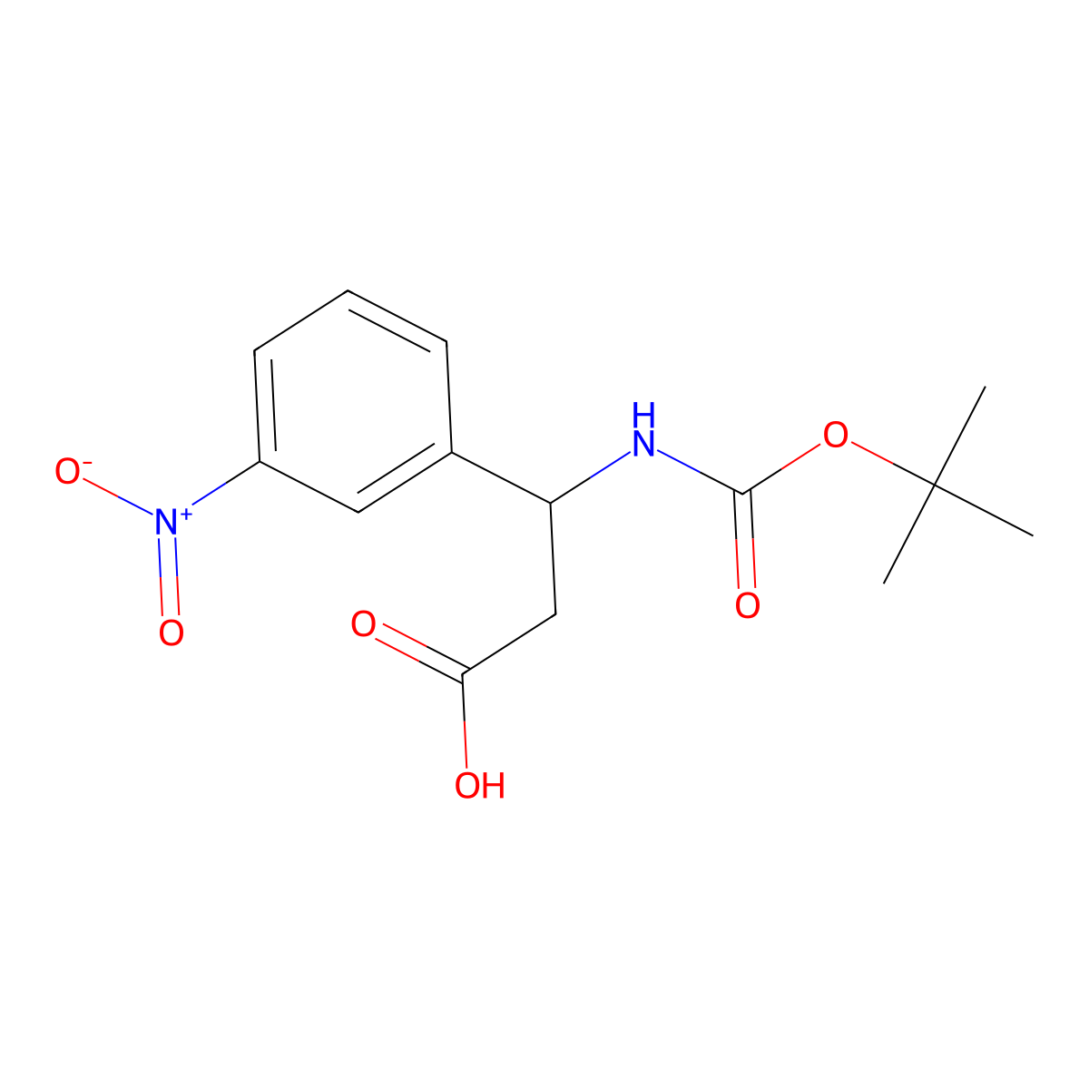 3-(Boc-amino)-3-(3-nitrophenyl)propionic acid molecular structure, CAS 284492-22-4