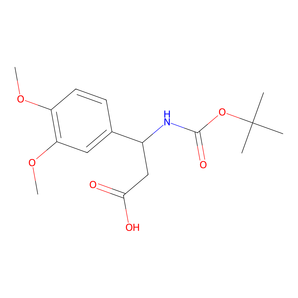 3-[(Tert-butoxycarbonyl)amino]-3-(3,4-dimethoxyphenyl)propanoic acid molecular structure, CAS 284492-37-1