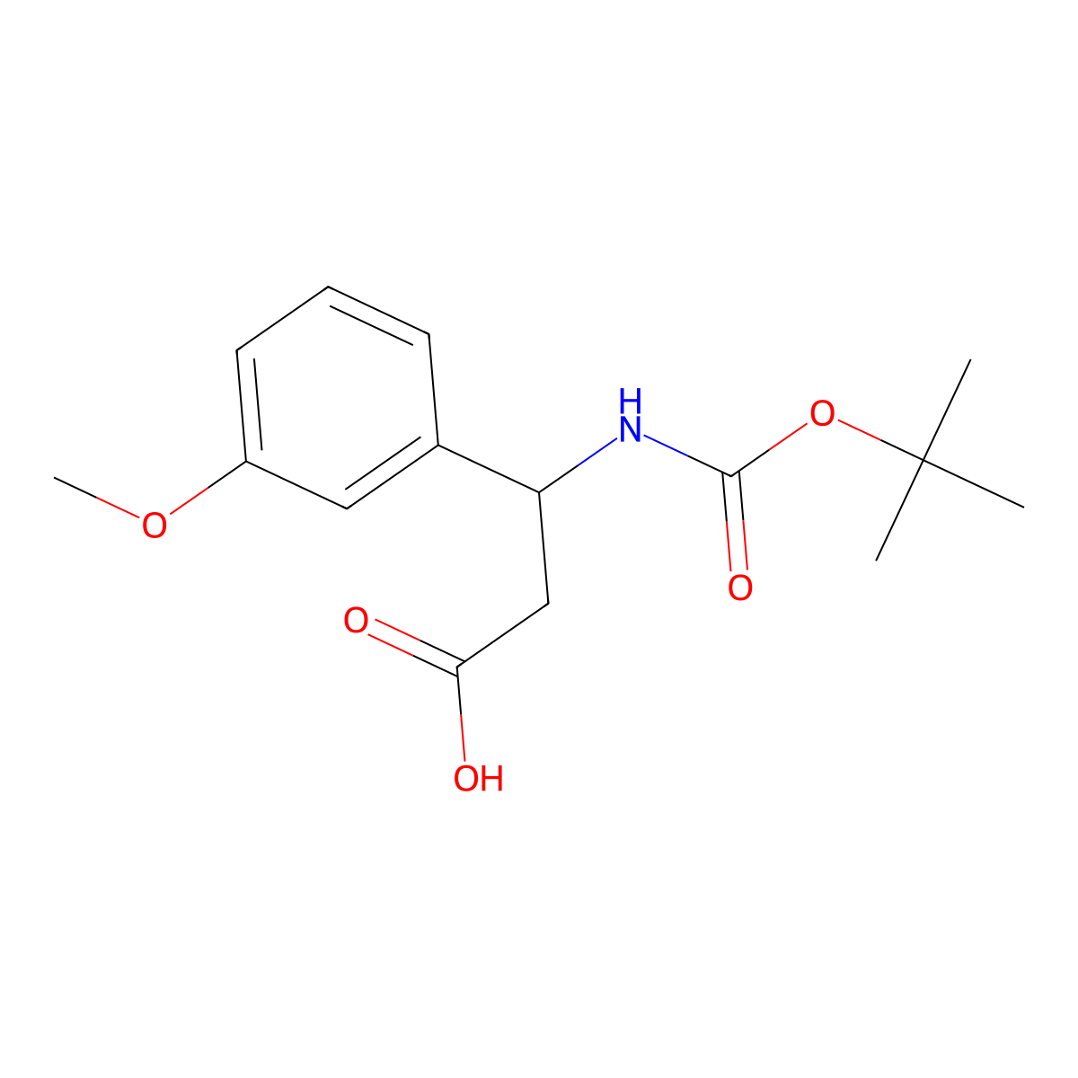 3-((tert-Butoxycarbonyl)amino)-3-(3-methoxyphenyl)propanoic acid molecular structure, CAS 284493-53-4