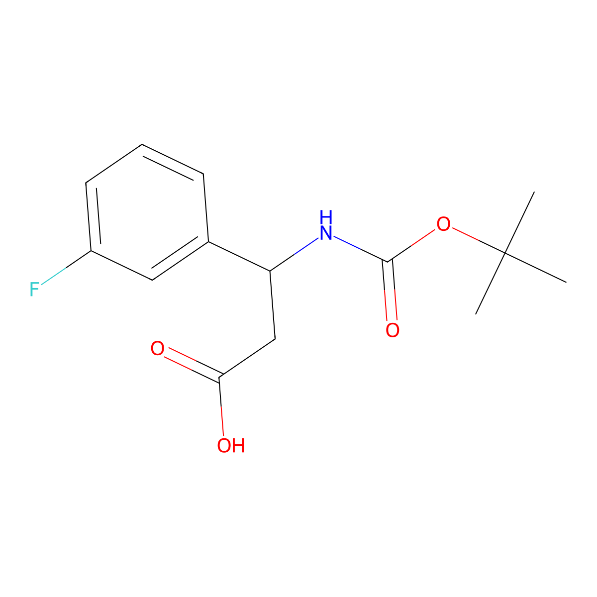 beta-[[(1,1-Dimethylethoxy)carbonyl]amino]-3-fluorobenzenepropanoic acid molecular structure, CAS 284493-59-0