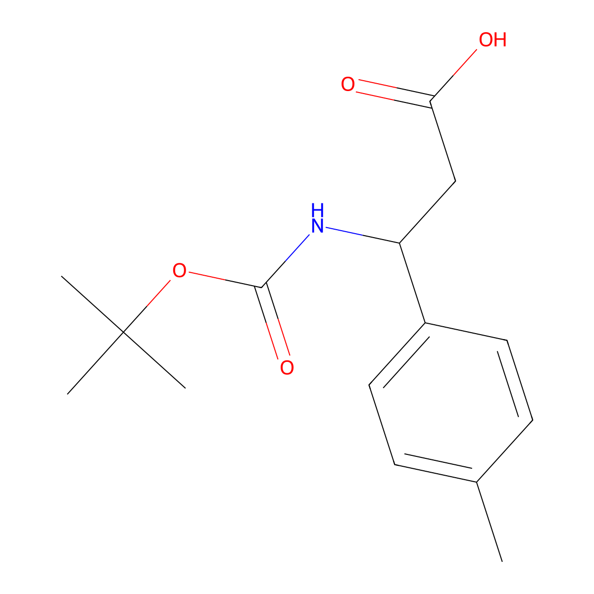 3-[(Tert-butoxycarbonyl)amino]-3-(4-methylphenyl)propanoic acid molecular structure, CAS 284493-60-3