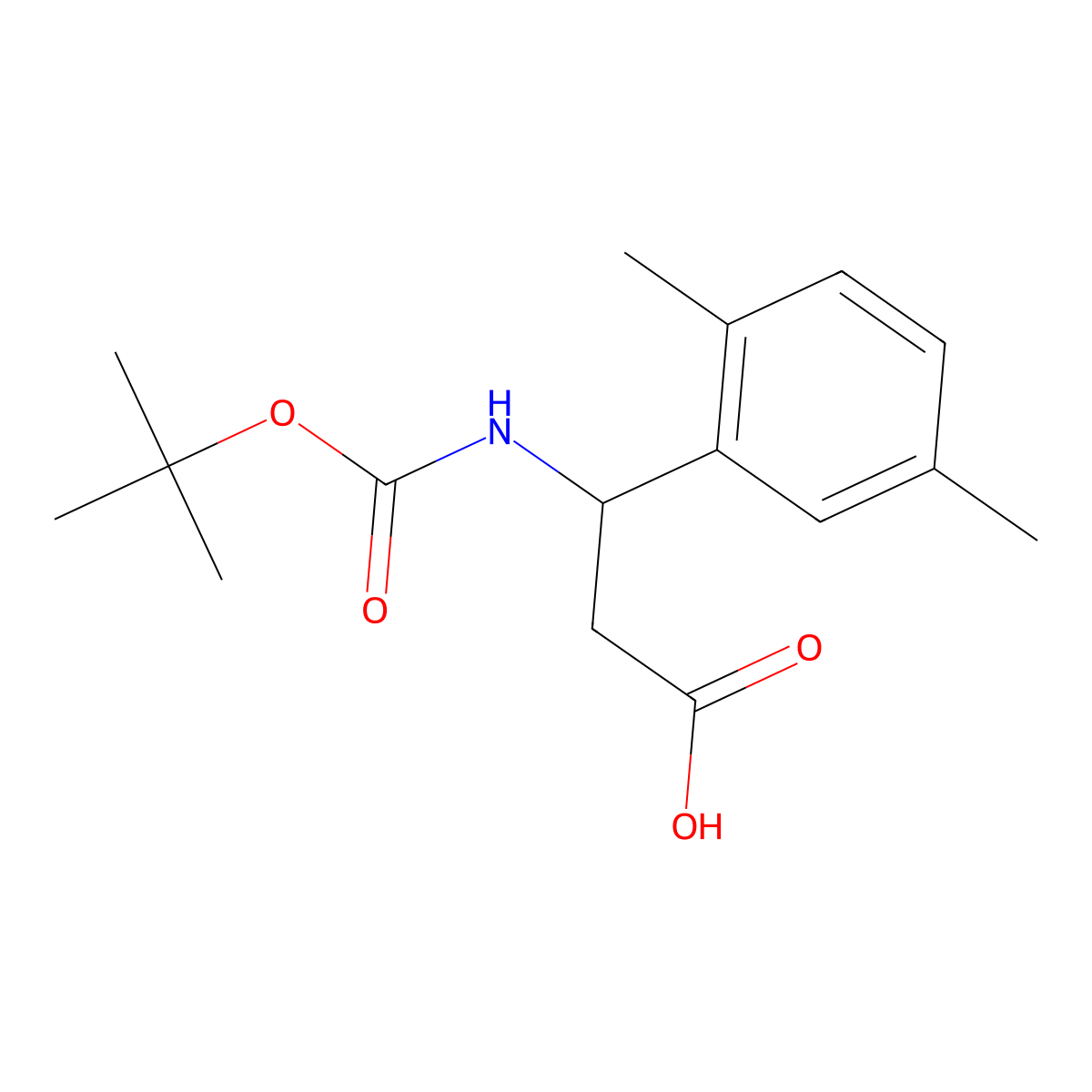 3-((Tert-butoxycarbonyl)amino)-3-(2,5-dimethylphenyl)propanoic acid molecular structure, CAS 284493-63-6